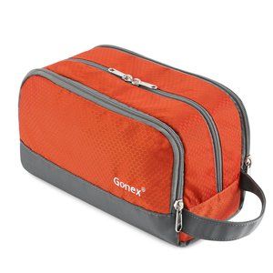 Travel Toiletry Bag Nylon, Dopp Kit Shaving Bag Toiletry Organizer Orange😛